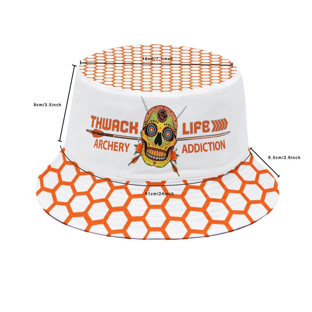 TLAA Sugar Skull Bucket Hat with Orange Hex