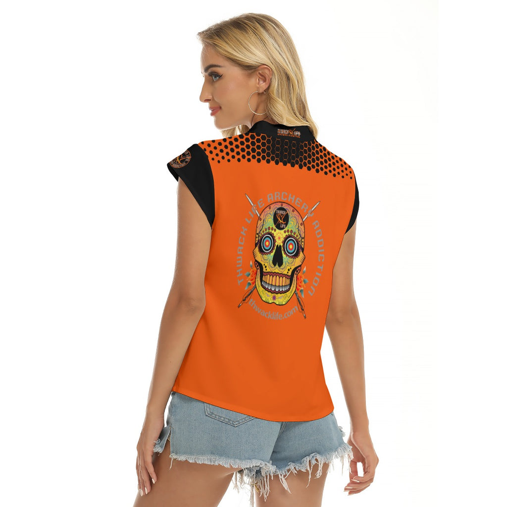 TLAA Women's Stacked V-neck Short Sleeve Shooting Top