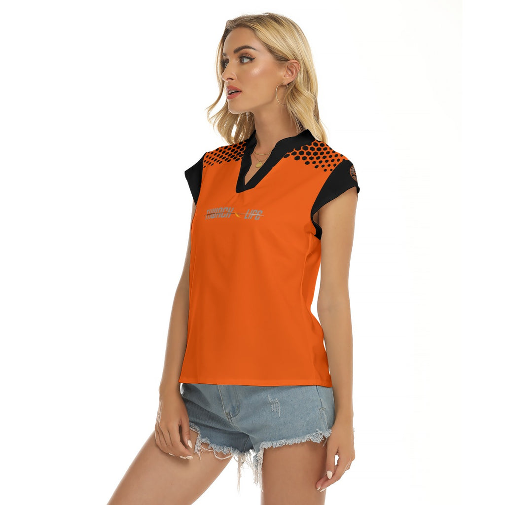 TLAA Women's Stacked V-neck Short Sleeve Shooting Top