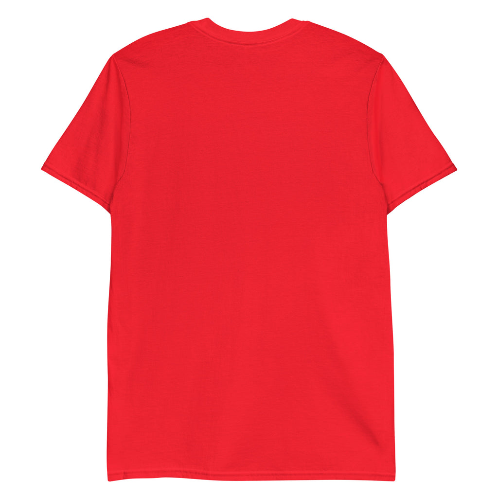 I Didn't Choose Sugar Skull T-Shirt in Red, flat back view