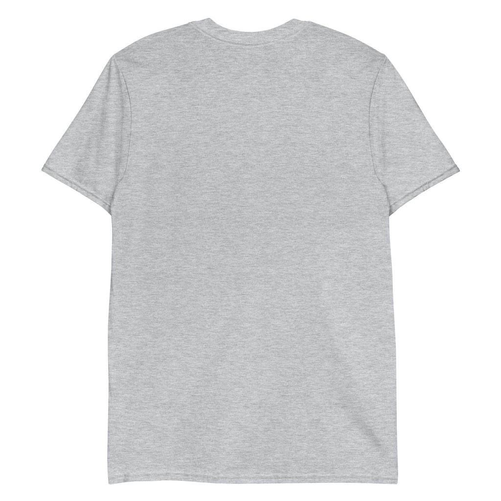I Didn't Choose Sugar Skull T-Shirt in Sport Grey, flat back view