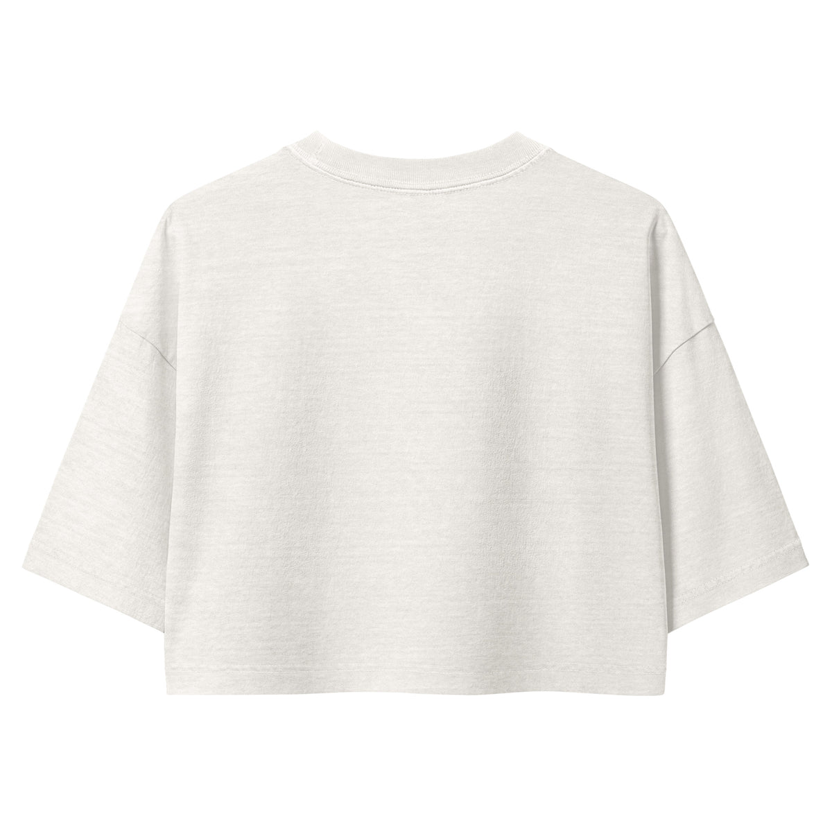 I'd Thwack That Cropped Tee in Vintage White, flat back view