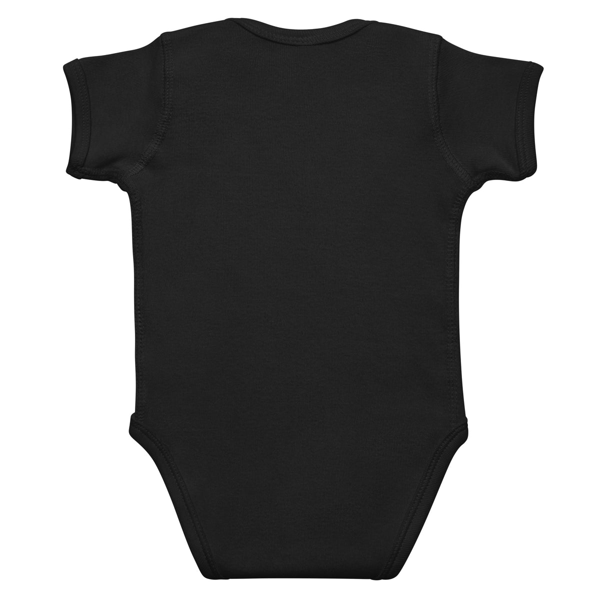 Sugar Skull Infant Bodysuit in Black, flat back view