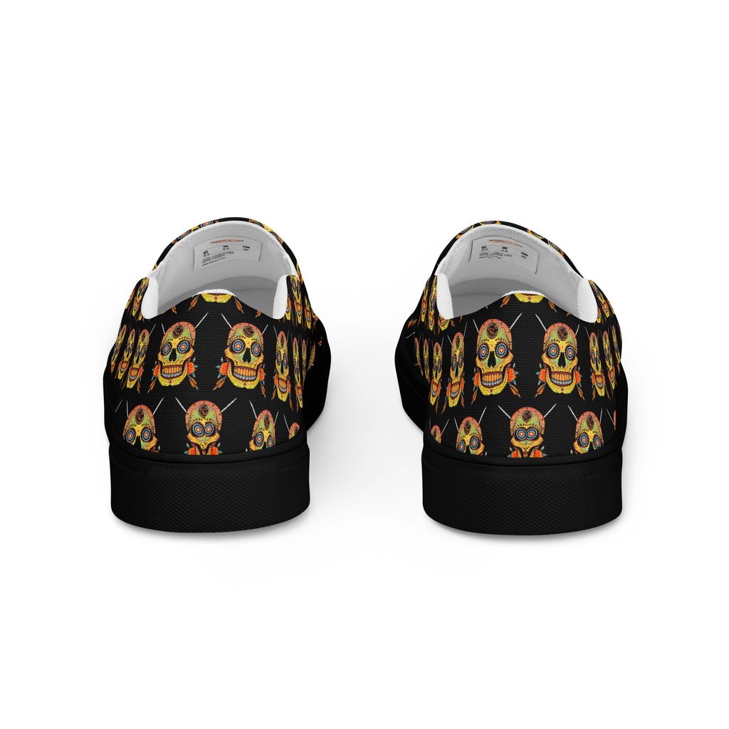 Sugar Skull Kick-Around Shoes, back view of the heels