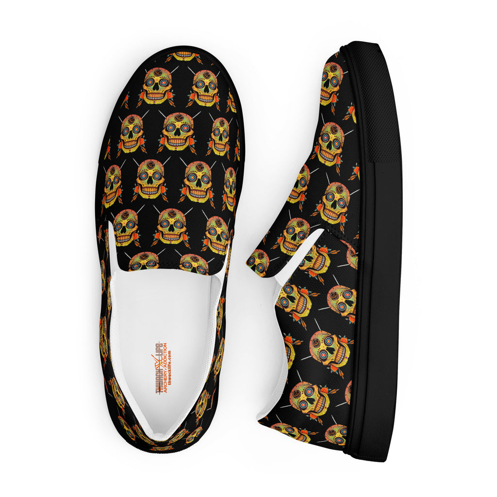Sugar Skull Kick-Around Shoes, top and side view of the pair