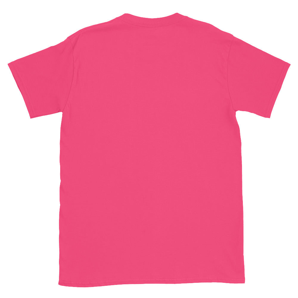 Sugar Skull T-Shirt in Heliconia, flat back view