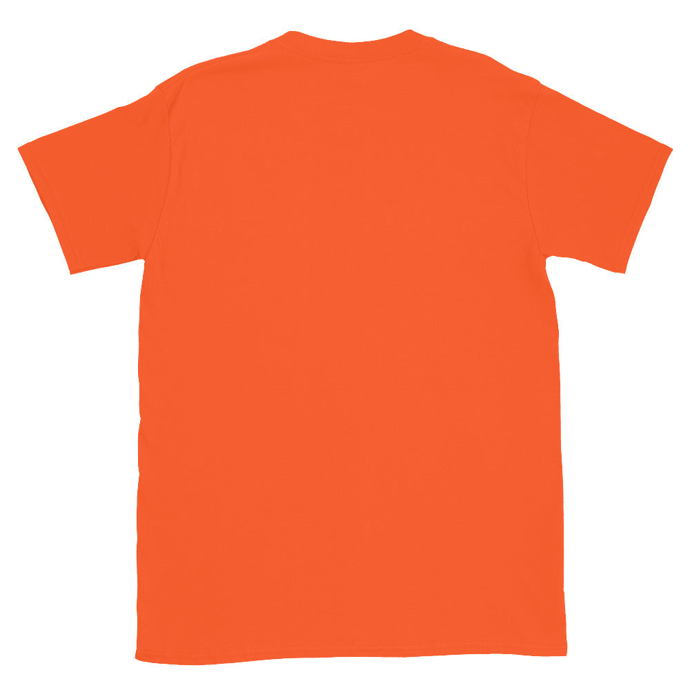 Sugar Skull T-Shirt in Orange, flat back view