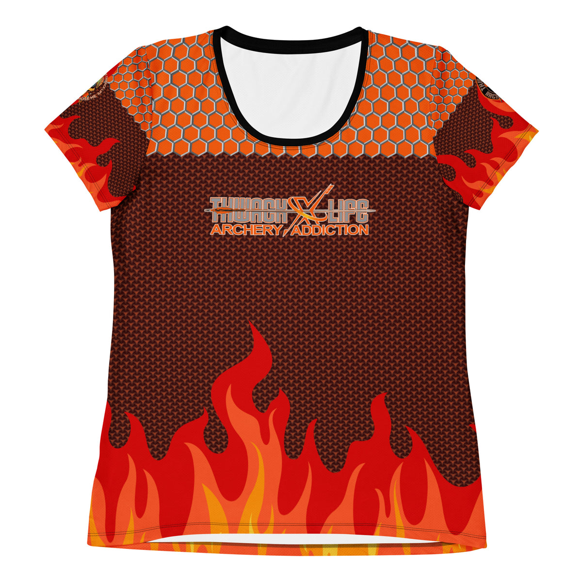 Sugar Skull Women's Athletic T-Shirt, flat front view with the wordmark