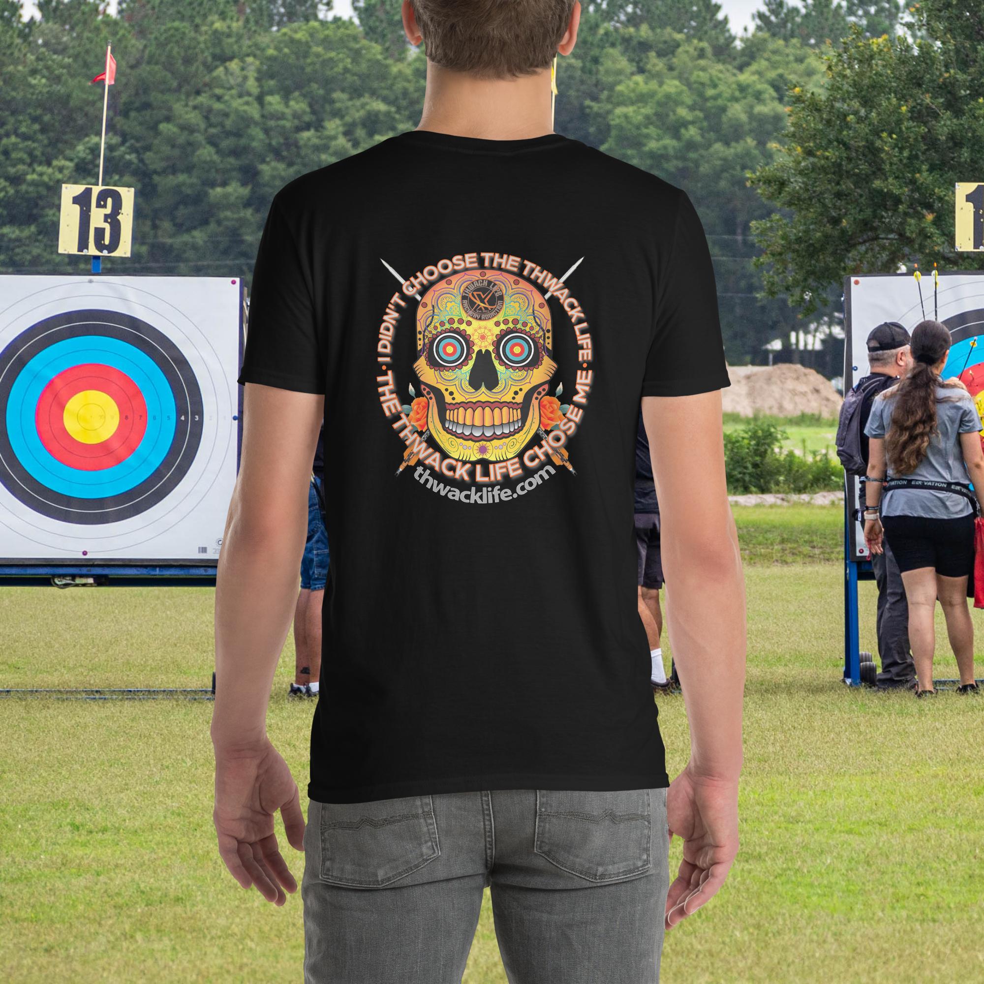 Sugar Skull two-sided t-shirt in Black, back view
