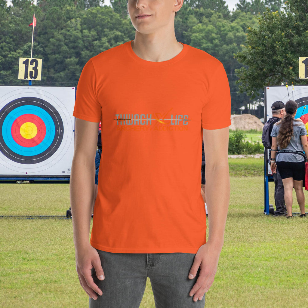 Sugar Skull two-sided t-shirt in Orange, front view